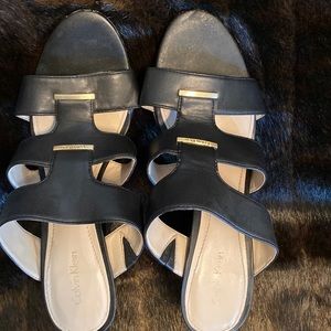 Calvin Klein heels bleach with gold size 9